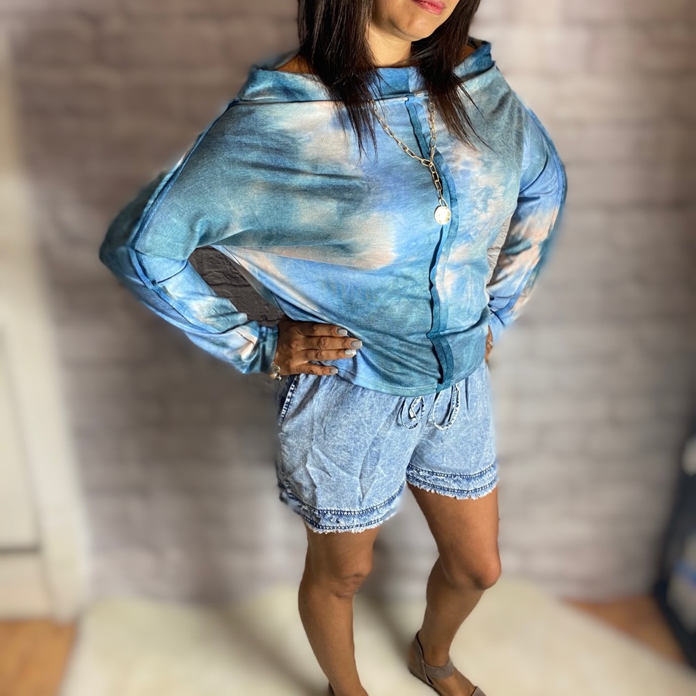 Off Shoulder Tie Dye Shirt